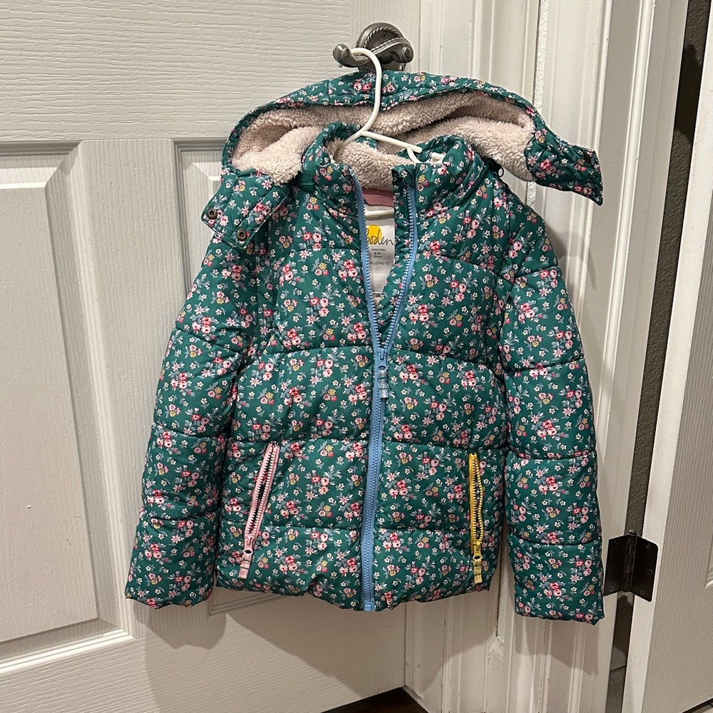 Boden Floral Jacket with Blue Trim